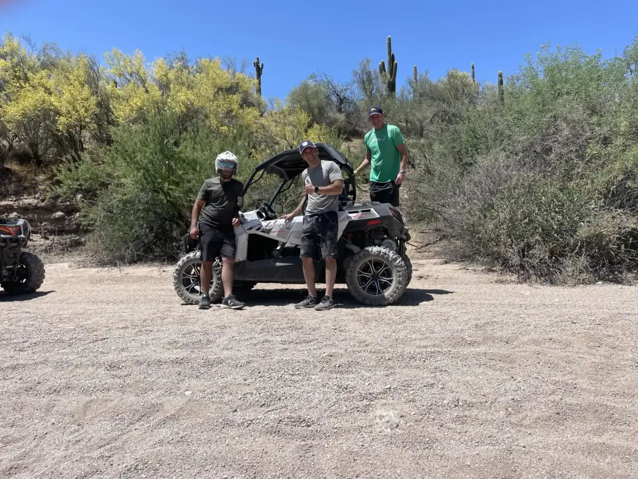Guys on a desert off-road adventure