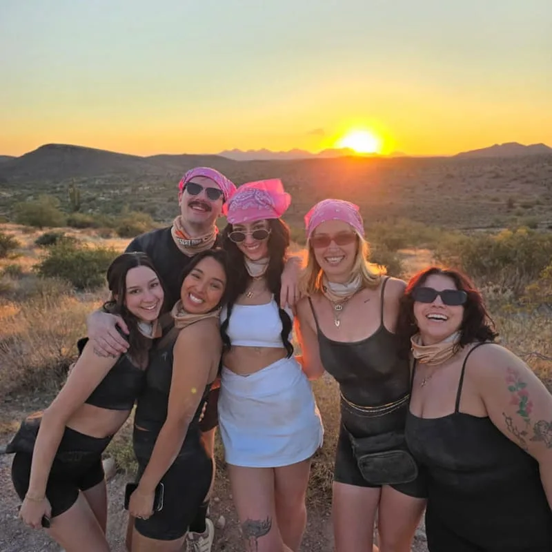 Pink bandana sunset group